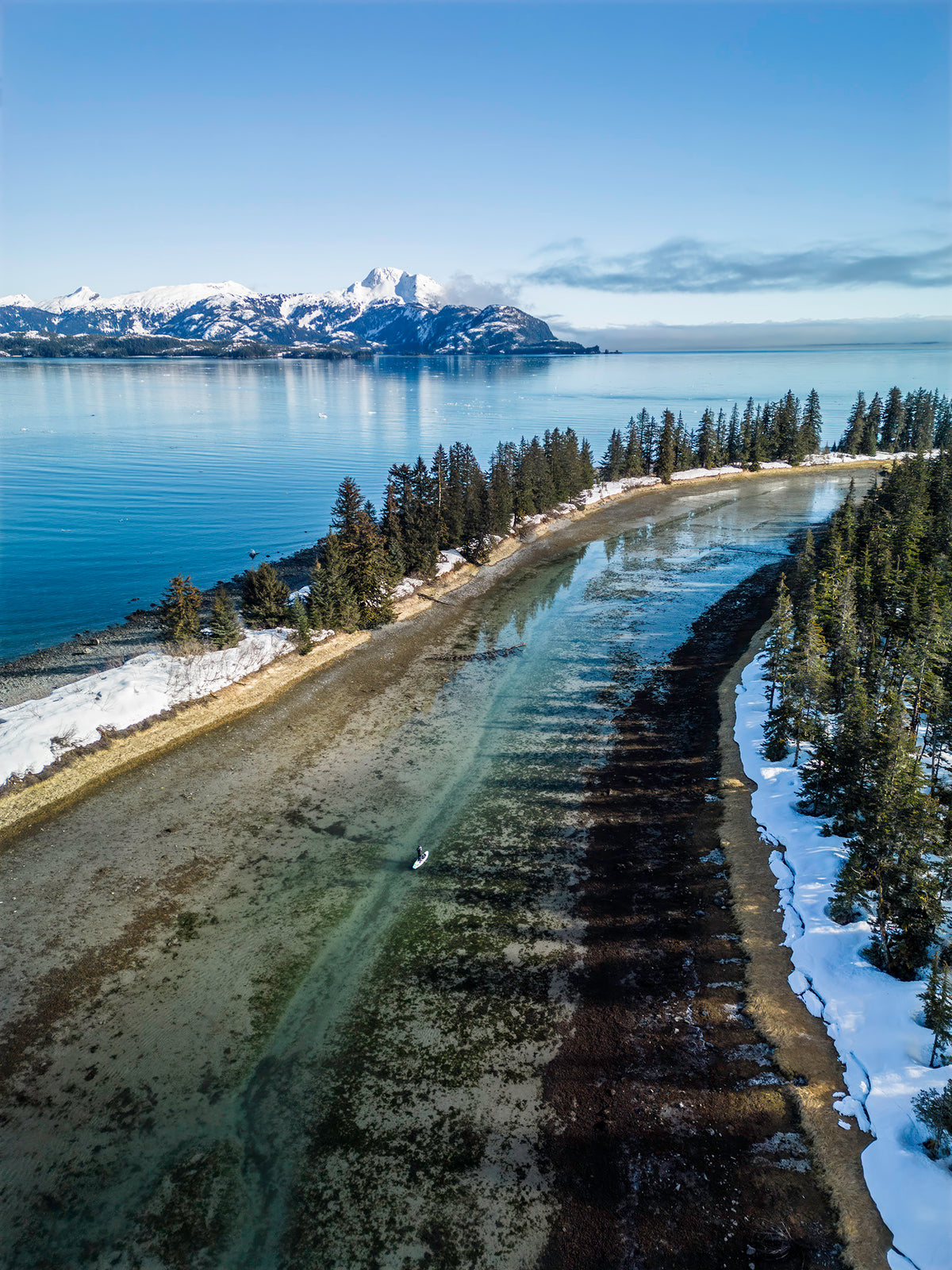 Glacial moraine paddleboarding, Columbia Bay, Alaska
